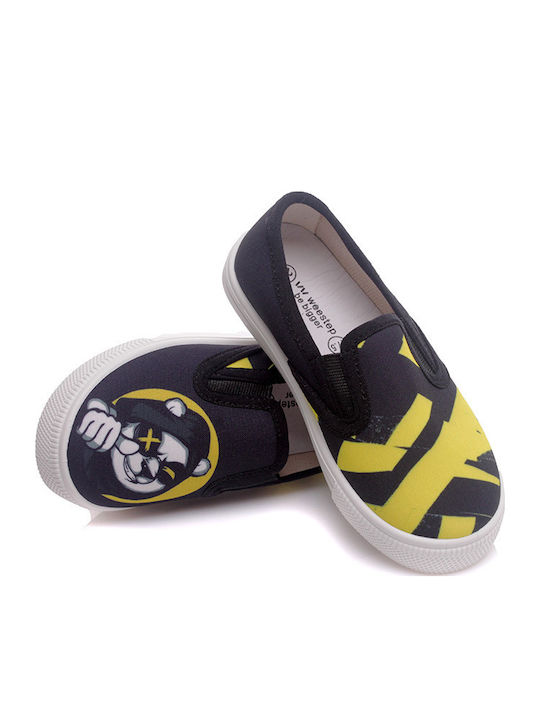Παιδικά Sneakers Ανατομικά Slip-on Μαύρα