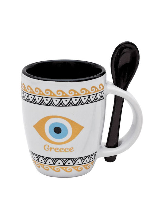 Aegeanart Souvenirs Ceramic Brown Cup Set White 01252829