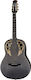Adamas Akustisch Gitarre Ausschnitt Schwarz / Schwarzer Satin / Gold