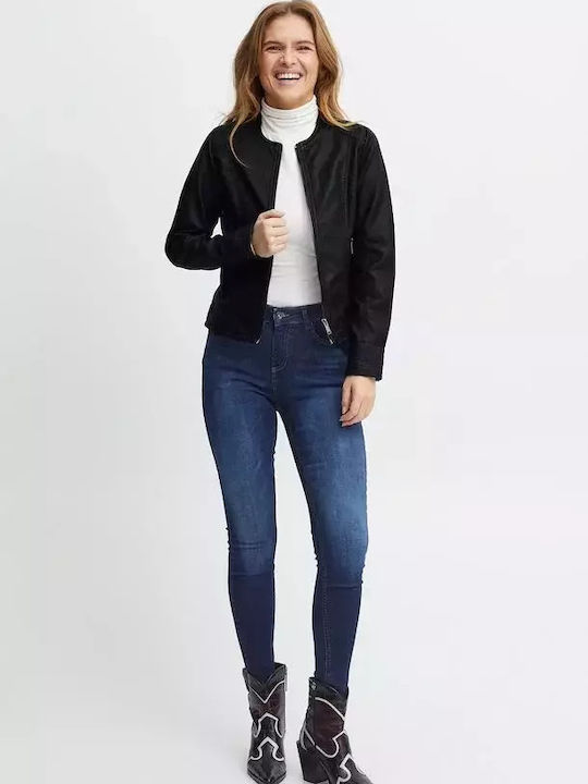 B.Younq Damen Bikerjacke Schwarz