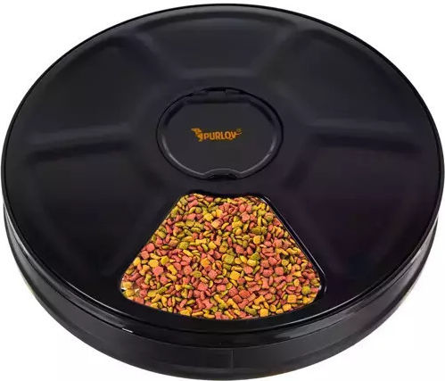 Purlov Automat Plastic Hranitoare pentru Câine & Pisică 150ml în Culoare Negru