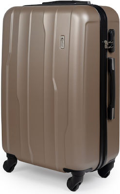 Cardinal 2012 Large Travel Suitcase Hard Champagne with 4 Wheels Height 70cm.
