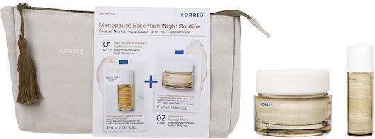 Korres White Pine Menopause Essentials Skin Care Set for Αnti-ageing Night Routine 3pcs