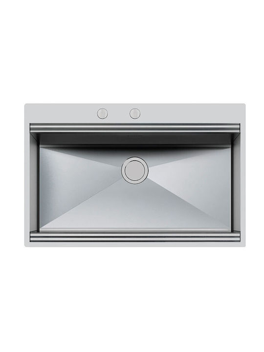 Foster Ένθετος Νεροχύτης Inox Μ80.6xΠ52cm Ασημί