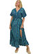 Potre Summer Maxi Shirt Dress Dress Blue