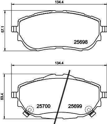 Hella Σετ Τακάκια για Toyota Auris / Corolla