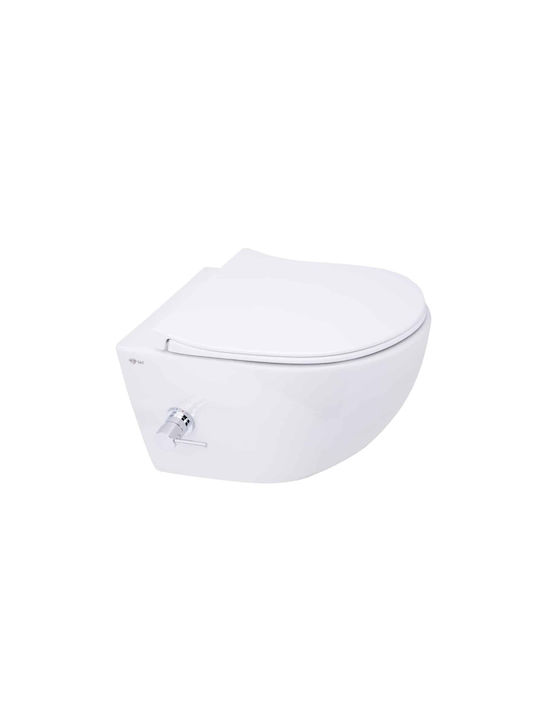 Swiss Aqua Technologies Λεκάνη Κρεμαστή με Κάλυμμα Soft Close και Μπιντέ Λευκή
