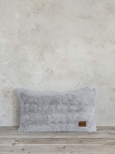 Nima Sofa-Kissen Velure aus Samt Helles Grau 30x50cm