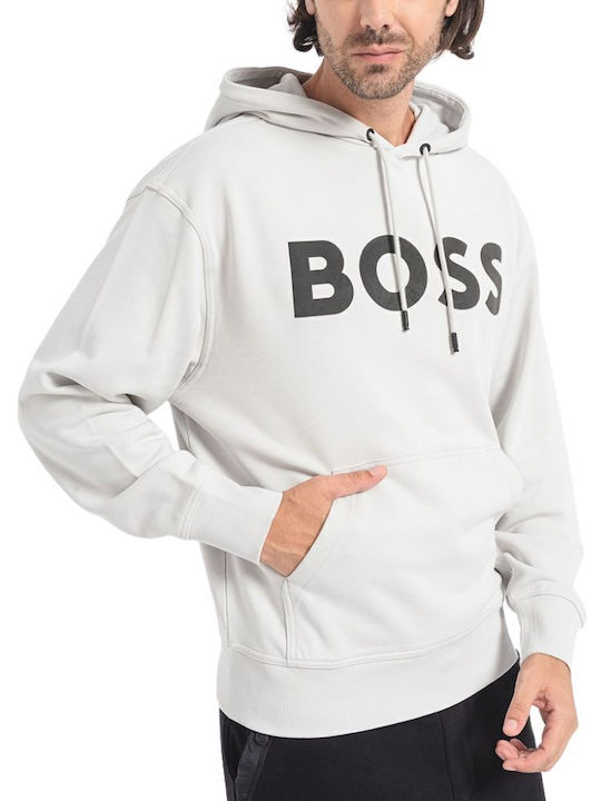 Boss Φούτερ με Κουκούλα Γκρι