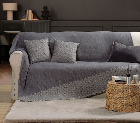 Nef-Nef Homeware Remington Ριχτάρι Πολυθρόνας Ζακάρ 170x180εκ. Anthracite 034629