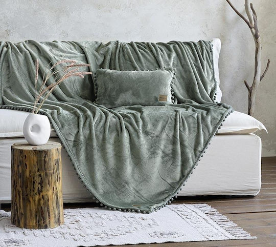 Nima Macia Armchair Throw Jacquard 130x180cm Sage Green 32383