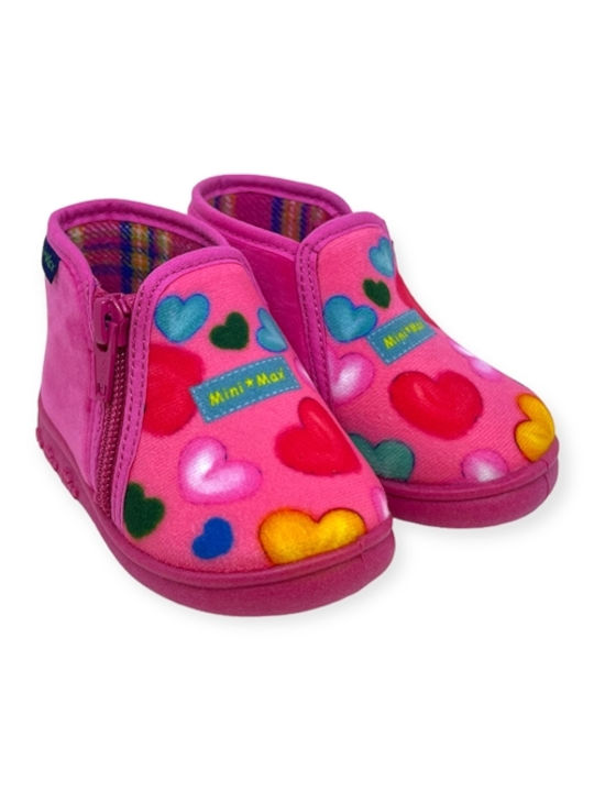 Mini Max Girls Closed-Toe Bootie Slippers Amor 3 Fuchsia