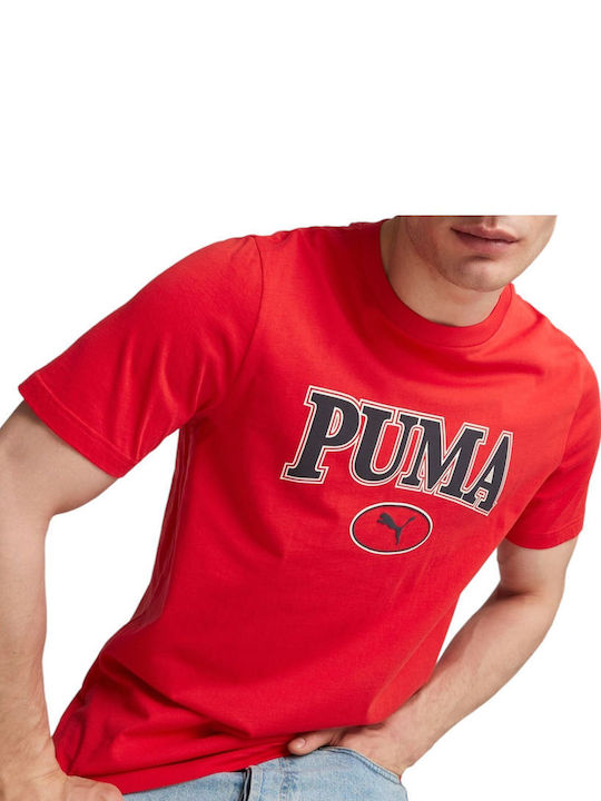 Puma Bluza Bărbătească cu Mânecă Scurtă Roșie