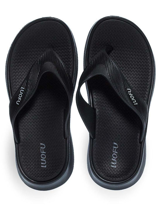 Luofu Herren Flip Flops Schwarze