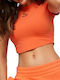 Puma Women's Crop Top Short Sleeve Orange