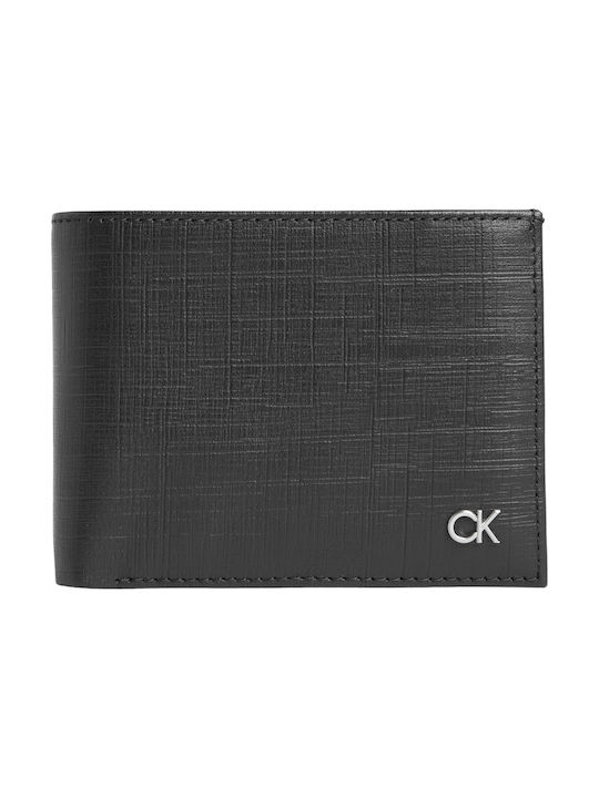 Calvin Klein 5cc Bifold Δερμάτινο Ανδρικό Πορτοφόλι Μαύρο
