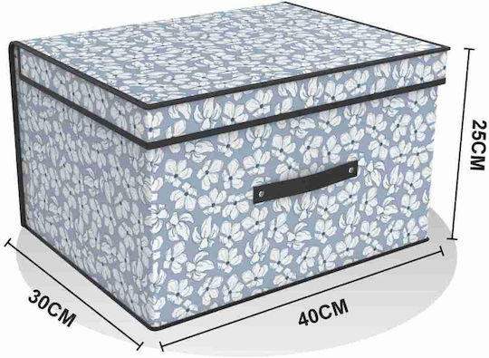 Tpster Fabric Storage Box with Lid Blue 40x30x25cm