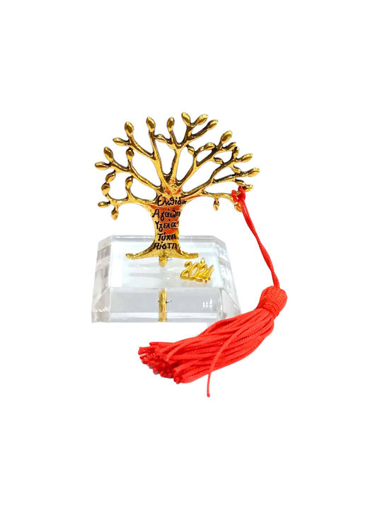 Tabletop Lucky Charm Little Tree Gold made of Plexiglass 5x6.5cm 1pcs