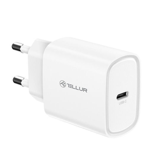 Tellur Încărcător Fără Cablu 20W Livrarea Energiei Alb