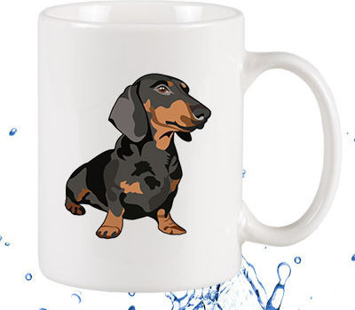 Dachshund-sausage Mug from Porcelain White