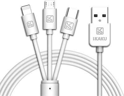 USB to Lightning / Type-C / micro USB 3m Cable (KSC-078)