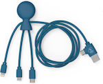 Xoopar USB to Lightning / Type-C / micro USB Cable Πολύχρωμο 1m (XP71024.16LR)