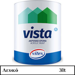 Vitex Vista Plastic Acrilyc Paint White 3lt