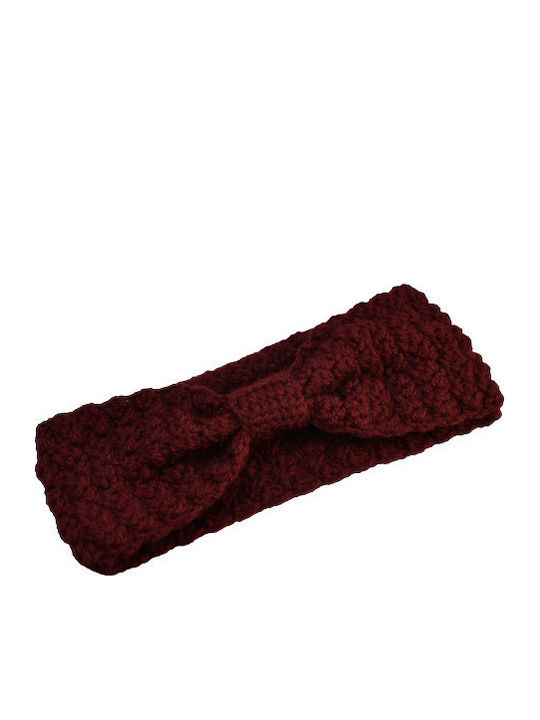 Γυναικείο Headband Πλεκτό σε Μπορντό χρώμα