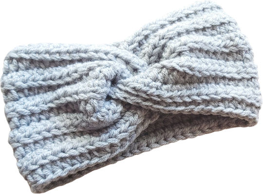 Unisex Headband με Rib Πλέξη σε Γκρι χρώμα
