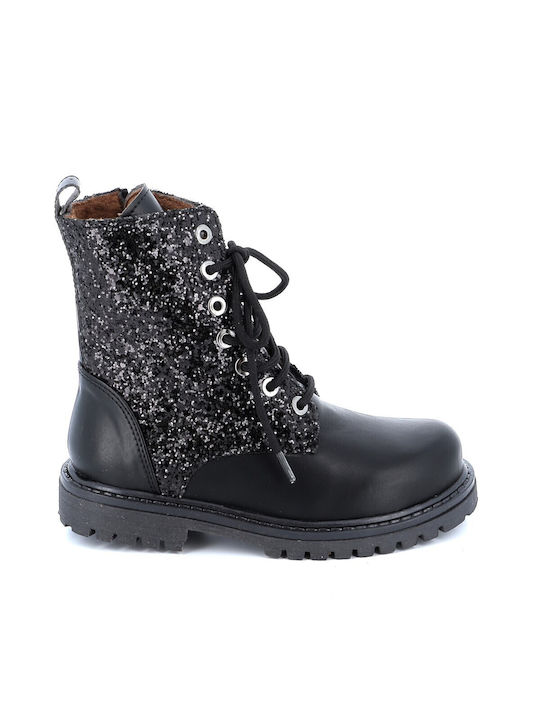 Scarpy Kids Military Boots with Zipper Black