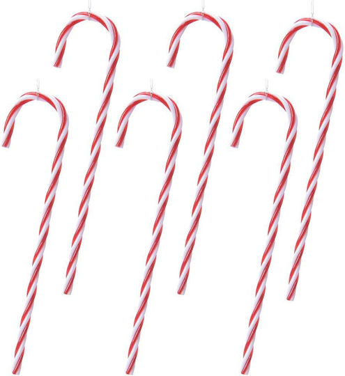 Christmas Plastic Figure Candy Red Length 4cm Decorative