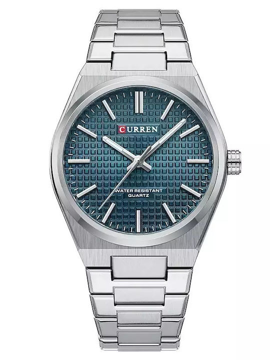 Curren Men's Watch 40mm Battery with Blue Metal Bracelet