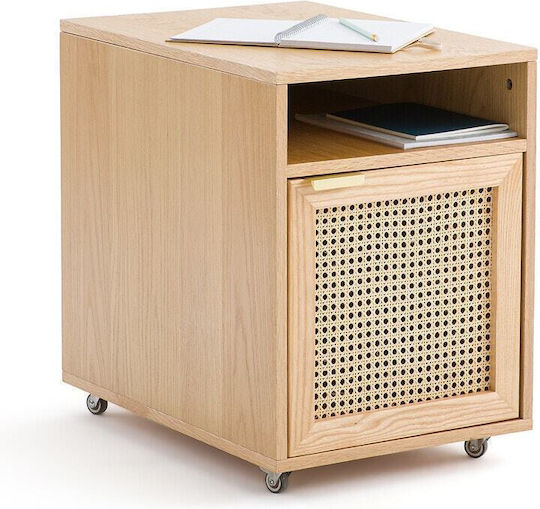 Kabinett Büro aus MDF mit Rädern in Beige, 55x40x55cm