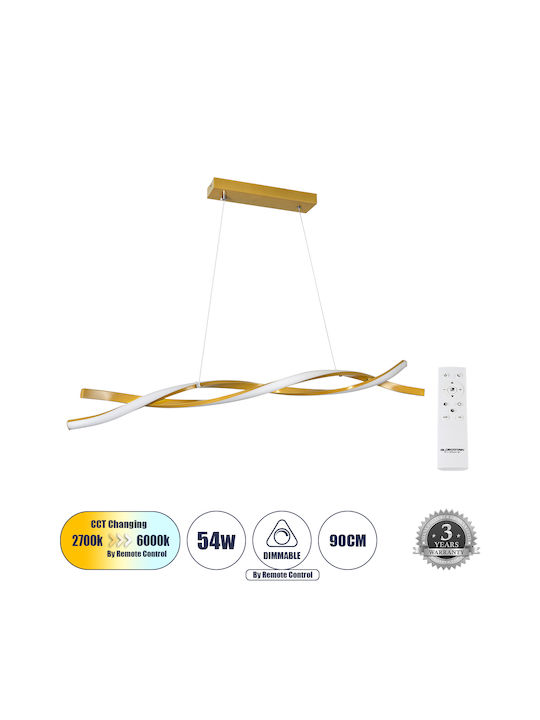 GloboStar Morales Pendant Light LED Rail Gold