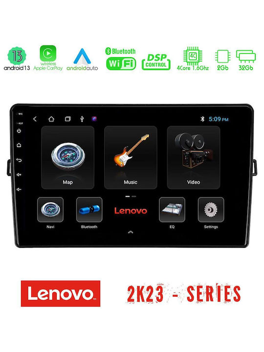 Lenovo Ηχοσύστημα Αυτοκινήτου για Toyota Auris (Bluetooth/USB/WiFi/GPS) με Οθόνη Αφής 10"