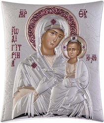 Slevori Panagia Odigitria Silver 4.3x5.4cm Slevori Panagia Odigitria Silver 4.3x5.4cm