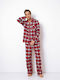 Aruelle Men's Winter Checked Pajamas Set Red