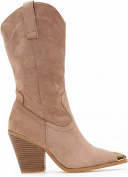 The Fashion Project Suede Cowboy Boots Beige