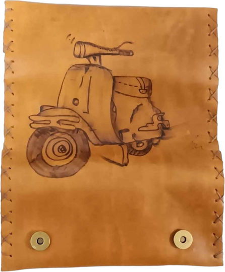 One Leather Tobacco Pouch With Magnetic Clasp Brown