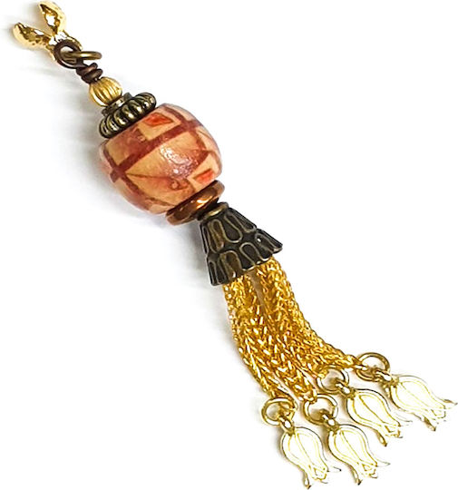 Roloi Komboloi Worry Beads with Tassel Gold 8cm
