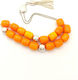 PS Silver Sorgenperlen aus Silber Länge 1.5cm mit Quaste Orange