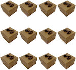 Paper Box for Gift Brown 3.5x5cm. 12pcs 3445-6