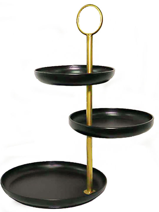 Zaros Metallic Dessert Tower Stand Black