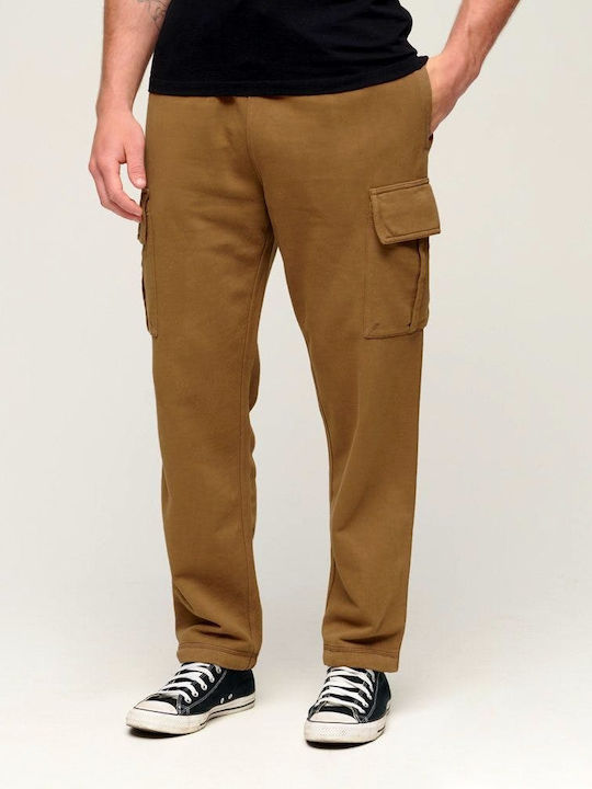 D2 Ovin Cargo Sweatpants with Elastic Brown