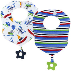 Mother Baby Bandana 100% Baumwolle mit Bügelverschluss und Schlaufe Blau 2Stück