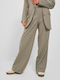 Women's Fabric Trousers Straight Line Gray