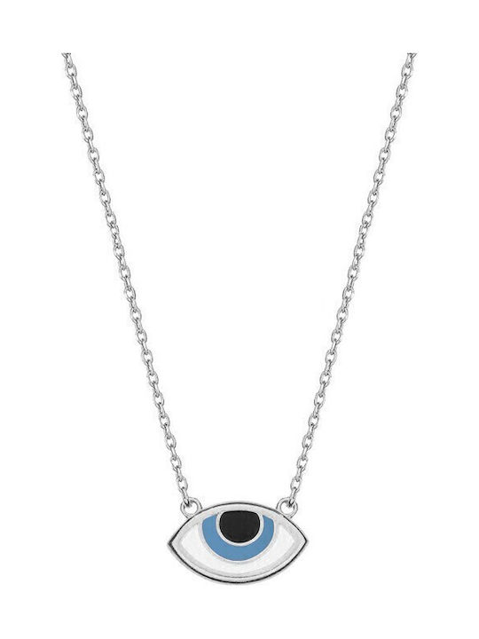 Verorama Necklace Eye Made of Silver Light Blue