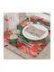 Borea Christmas Tablecloth Runner Fabric Red L180xW50xH180cm.