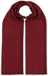 Tommy Hilfiger Women's Wool Scarf Burgundy