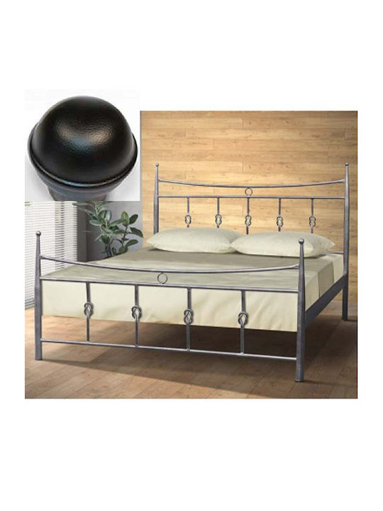 Leonidio Bett Übergröße Metall Schwarz für Matr...
